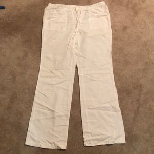 White linen pants